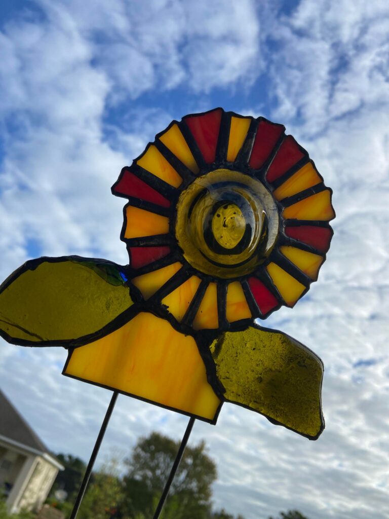 Stained Glass Garden Tag Flower